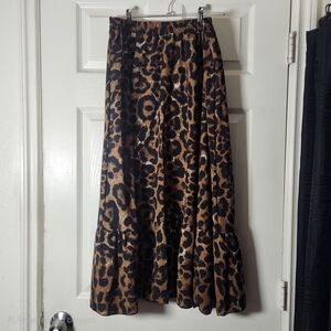 Leopard Print Maxi Skirt